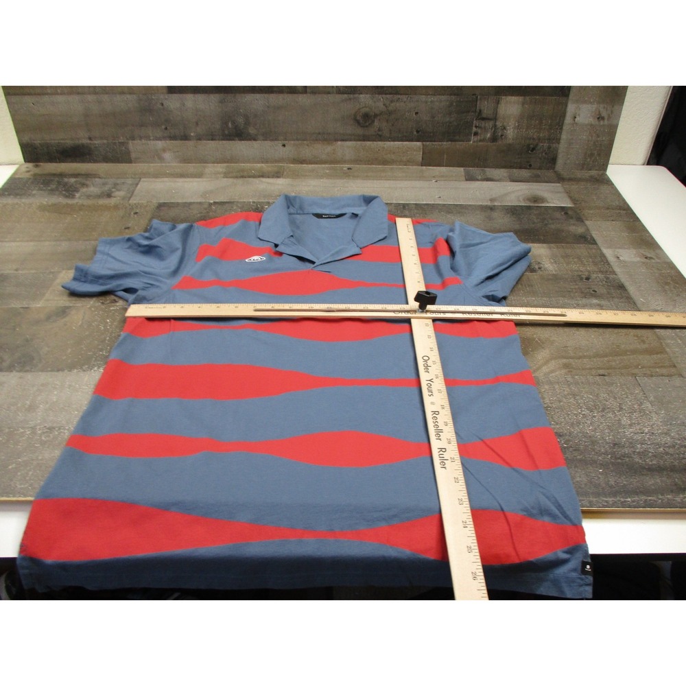 Radmor Polo Shirt Mens Medium Blue Red Striped Golf Retro Short Sleeve Peru - Picture 5 of 9